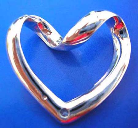  heart love sterling silver pendant with curve top