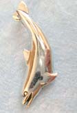 Plain curved dolphin made of solid sterling silver 925 Thailand made pendant