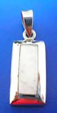 Sterling silver pendant holding a rectangular white mother of pearl seashell 