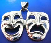 Double face plaque sterling silver 925 Thailand made pendant 
