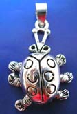 Legs and head movable turtle outline sterling silver pendant