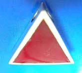 Triangular red stone inlay sterling silver pendant