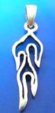 Celtic jewelry pendant made of 925. sterling silver in  Celtic fire flame outline