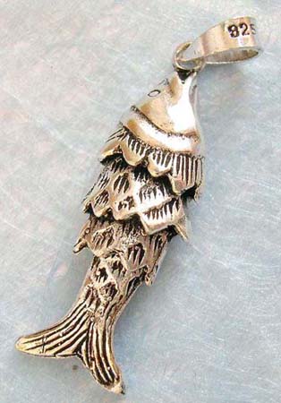  movable fish thai silver pendant sterling 925