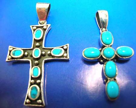 discount cross turquoise silver pendants