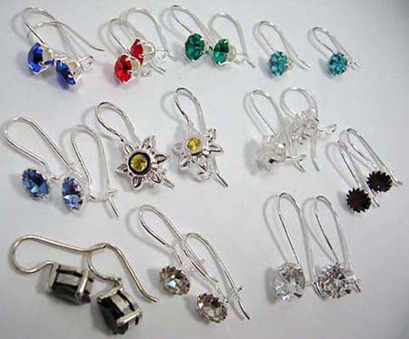 Vine clip cz fashion sterling silver earrings