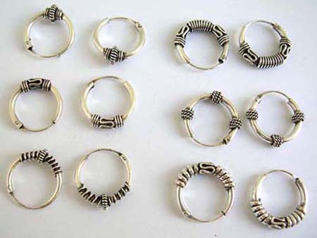  bali hoop 925 stamped sterling silver hoop earring in assorted design, in assortment of designs/colors