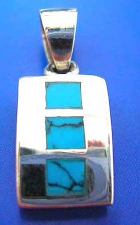 curve rectangular shape sterling silver 925 thailand made pendant