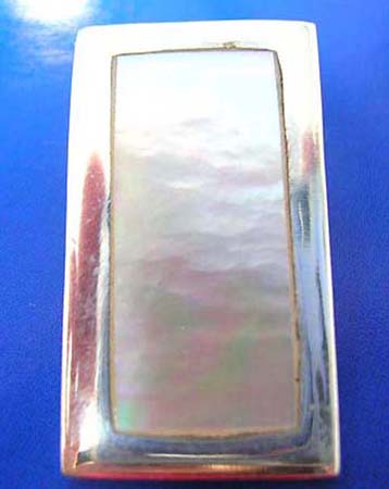 retangular mother of pearl inaly sterling silver pendant