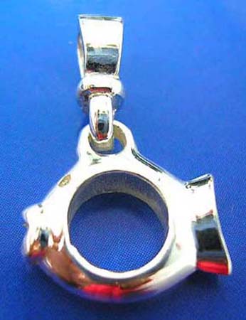  central empty tropical fish thai silver pendant sterling 925