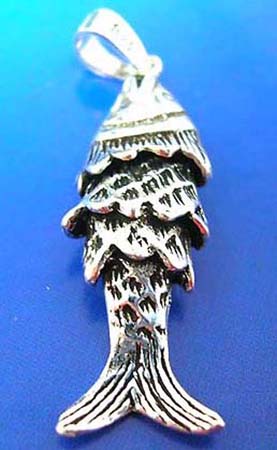  movable fish thai silver pendant sterling 925